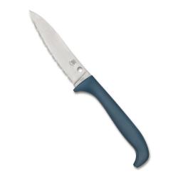Couteau Cuisine Spyderco Counter Critter Lame CTS BD1N SpyderEdge Manche PP Bleu Made In SCK21SBL