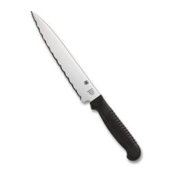 Couteau Cuisine Spyderco Utility 4.5 Lame MBS-26 SpyderEdge Manche Polypropyl&egrave;ne Noir SCK04SBK