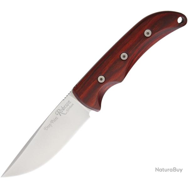 Couteau Fixe Ontario Robeson Heirloom Lame Inox Drop Point Manche Bois Marron �tui Cuir ON8700