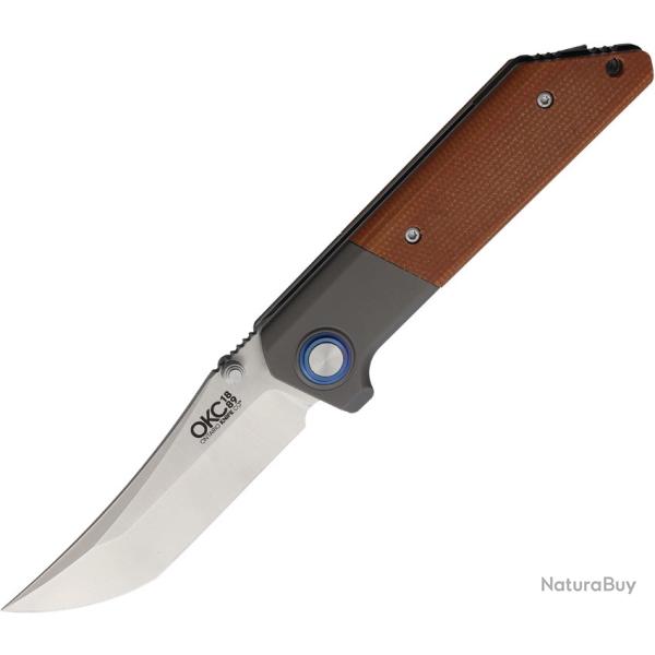 Couteau Pliant Ontario Sienna Lame Inox Tanto Manche Micarta Marron Linerlock ON9008