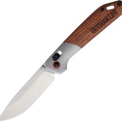 Couteau Pliant Outdoor Life PLX Lame Acier D2 Manche Bois Marron OLM003