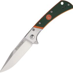Couteau Outdoor Life NOBO EDC Lame Acier D2 Drop Point Manche G10 Vert et Orange Linerlock OLM042