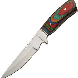 Couteau Fixe Wild Deer Hunter Lame Inox Manche Pakkawood &Eacute;tui Cuir PA203199