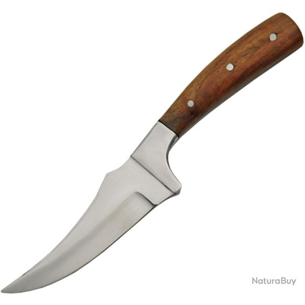 Couteau Fixe Poorman's Skinner Lame Inox Manche Bois Marron �tui Cuir PA203366