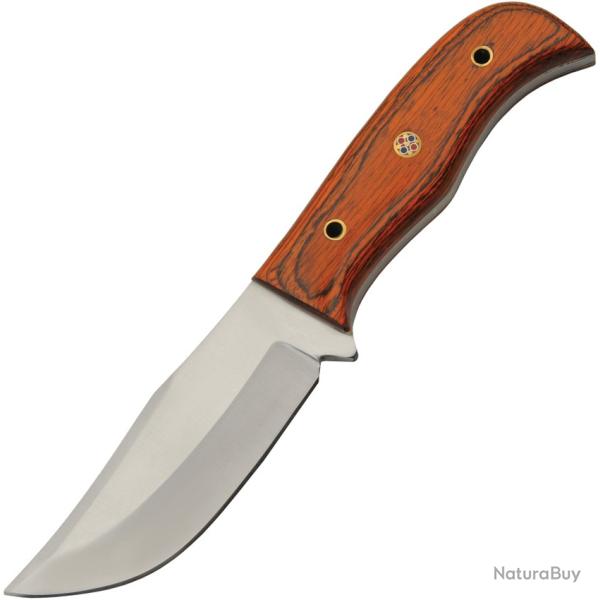 Couteau Fixe Hunter Mosaic Pin Lame Inox Manche Bois Marron �tui Cuir PA203494