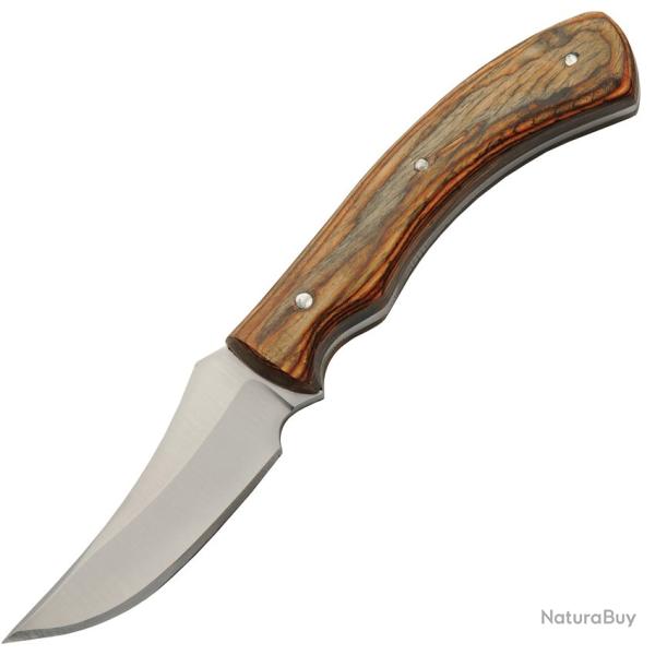 Couteau Fixe Skinner Lame Inox Manche Bois Marron �tui Cuir PA203506