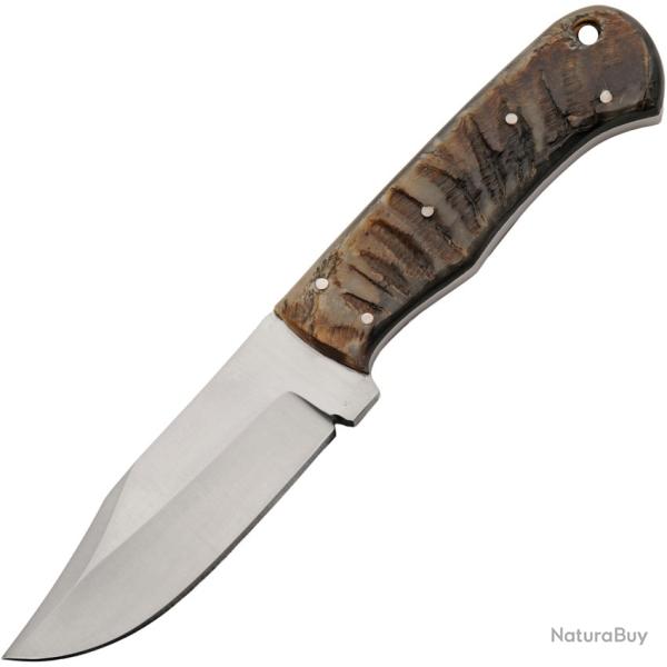 Couteau Fixe Lame Acier 12C27 Clip Point Manche Corne de B�lier �tui Cuir PA203534