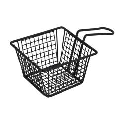 Panier &agrave; frites m&eacute;tallique noir mat avec anse