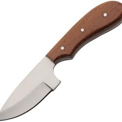 Couteau Fixe Lame Acier Manche Bois &Eacute;tui Cuir PA203540