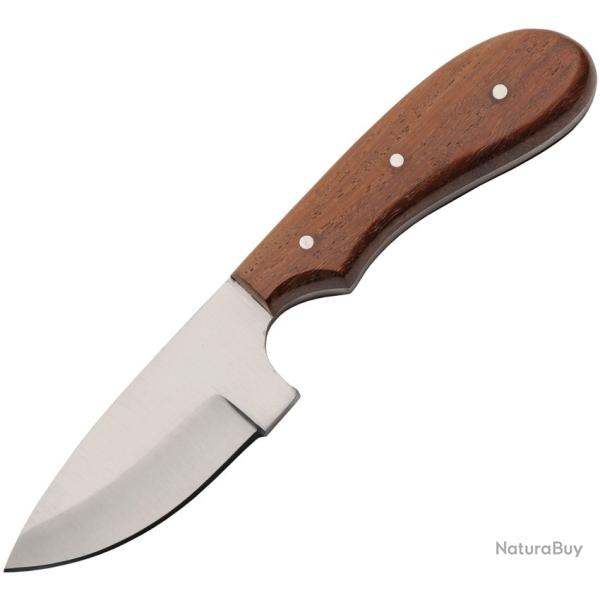 Couteau Fixe Lame Acier Manche Bois �tui Cuir PA203540