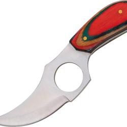 Couteau Fixe Short Skinner Lame Acier Manche Bois &Eacute;tui Cuir PA2989