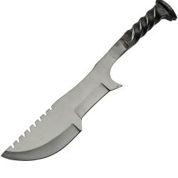 Couteau Fixe Railroad Combat Lame Acier Carbone Manche Acier &Eacute;tui Cuir PA4432