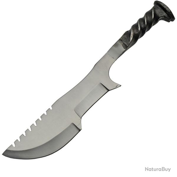 Couteau Fixe Railroad Combat Lame Acier Carbone Manche Acier �tui Cuir PA4432
