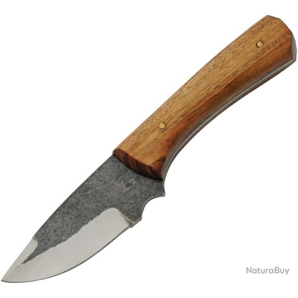 Couteau Fixe Pitchwood Skinner Lame Acier 1045 Manche Bois Marron �tui Cuir PA4454