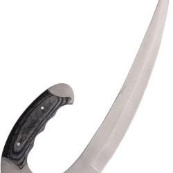 Couteau Fixe Swing Blade Lame Inox Manche Synth&eacute;tique Noir &Eacute;tui Cuir PA7875BK