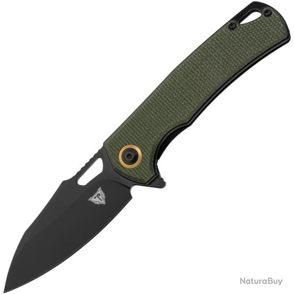Couteau Pliant Patriot Tactical Shadowhawk Lame Inox Drop Point Manche G10 Vert Linerlock PTCSHGN