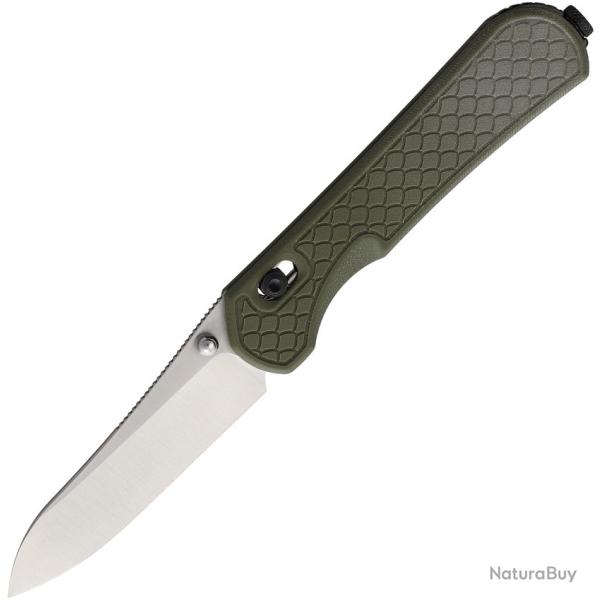 Couteau Piratech Knives Kraki Lite Lame Acier CPM-S30V Manche G10 Vert Olive Crossbar Lock PRTK03L2