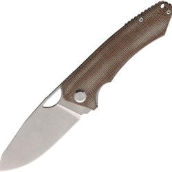 Couteau Pliant PMP Knives Spartan Lame Acier N690 Manche Micarta Marron Linerlock PMP015