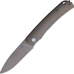 Couteau Pliant PMP Knives User II Lame Acier CPM-S90V Manche Titane Gris Framelock PMP045