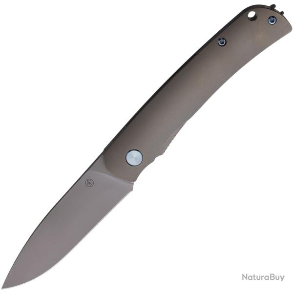 Couteau Pliant PMP Knives User II Lame Acier CPM-S90V Manche Titane Gris Framelock PMP045