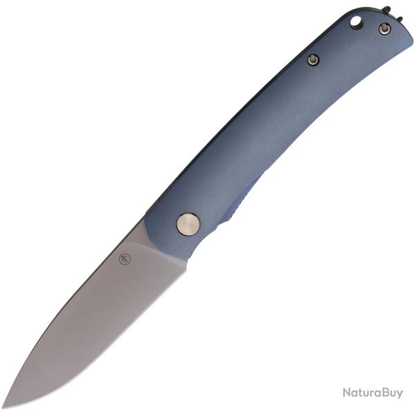 Couteau Pliant PMP Knives User II Lame Acier CPM-S90V Manche Titane Bleu Framelock PMP050