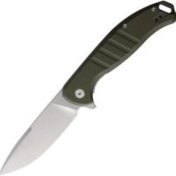 Couteau PMP Knives Bigboy XL Lame Acier 14C28N Spear Point Manche G10 Vert Olive Linerlock PMP076