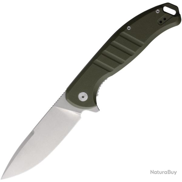 Couteau PMP Knives Bigboy XL Lame Acier 14C28N Spear Point Manche G10 Vert Olive Linerlock PMP076