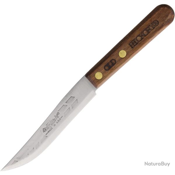 Couteau d'Office Old Hickory Lame Acier Carbone 10,16 cm Manche Bois Marron OH7504
