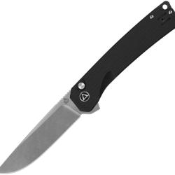 Couteau Pliant QSP Knife Osprey XL Lame Acier D2 Manche Micarta Noir Button Lock QS139XLA