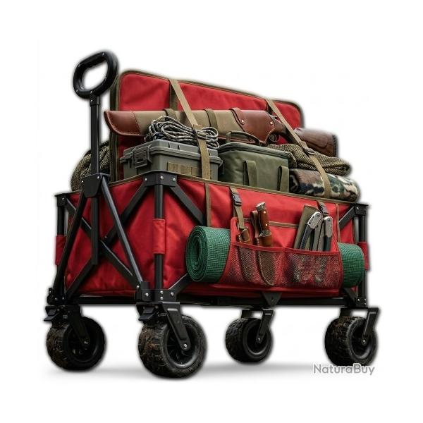 Chariot de Transport Gibier Pliable Tout Terrain 227kg 200L | Diable Chasse Remorque