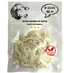 Boyaux naturels de Mouton 22/24 60 m&egrave;tres - Pour la fabrication de 18 kg de merguez et chipolatas