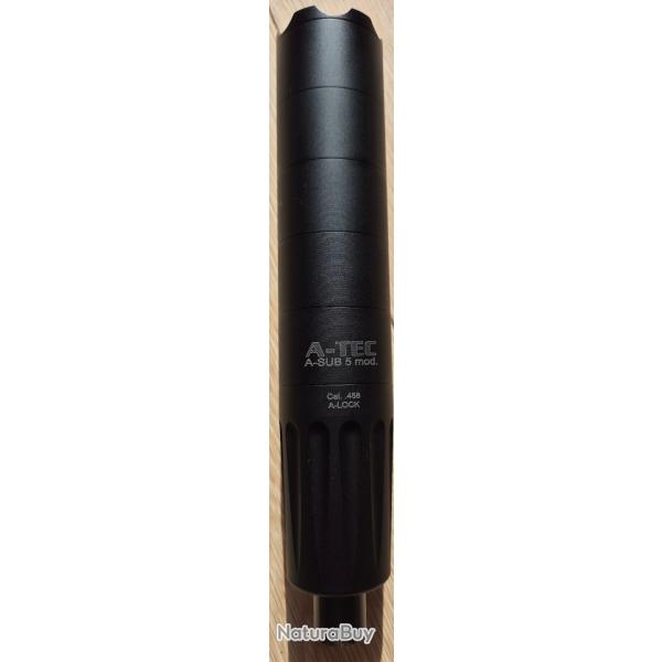 Mod�rateur de Son pour calibre 4570 (.45) A-Tec mod�le Sub 5 avec bague A-Lock 5/8-24 fournie