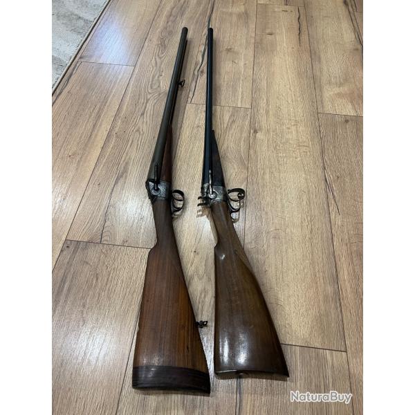 Lot de 2 fusil � syst�me rotary collection cat�gorie D percussion centrale 12 et 16