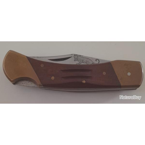 Grand couteau de chasse LEOPARD etui en cuir