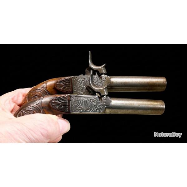 Superbe paire de pistolets � percussion de luxe vers 1860 / 1870 - Tr�s bel �tat