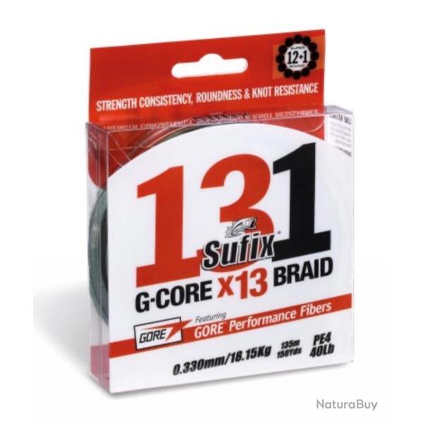 TRESSES SUFIX 131 G-CORE BRAID LO-VIS GREEN 120m/12,8mm