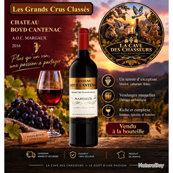 Ch�teau Boyd Cantenac 2016 1 bouteille de 75cl AOC Margaux 3�me Grand Cru Class�
