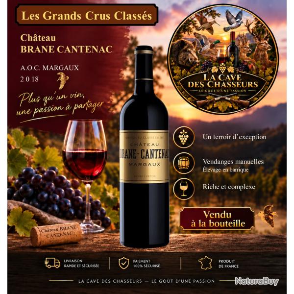 Ch�teau Brane Cantenac 2018 1 bouteille de 75cl AOC Margaux 2�me Grand Cru Class�