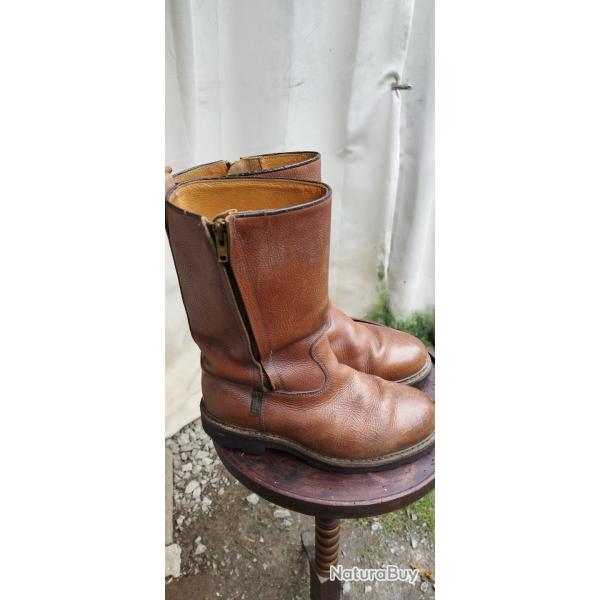 Bottes cuir paraboot basses vintage t42