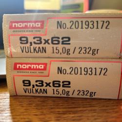 40 munitions calibre 9,3x62