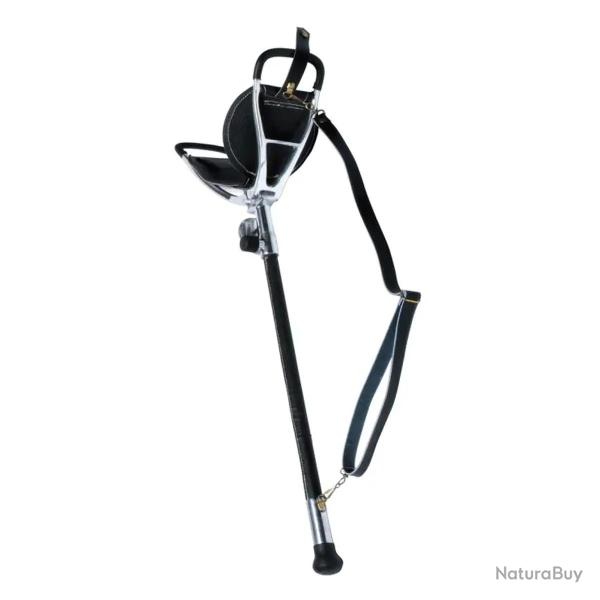 Canne-si�ge t�lescopique avec assise ronde en cuir