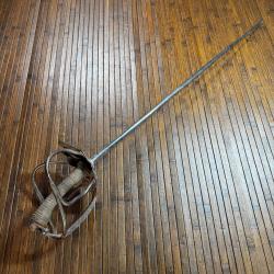 Rare &Eacute;p&eacute;e de Duel Allemand - Schl&auml;ger de Combat XIXe - Lame P. KNECHT Solingen Garde Cage 5 Branches
