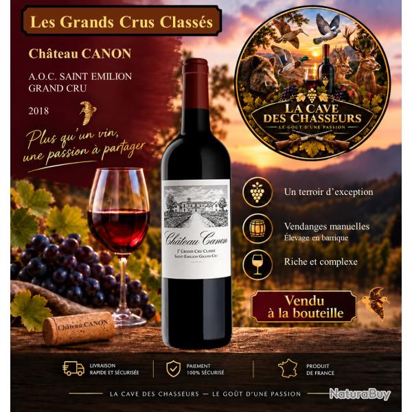 Ch�teau Canon 2018 1 bouteille de 75cl AOC St Emilion 1er Grand Cru Class� B