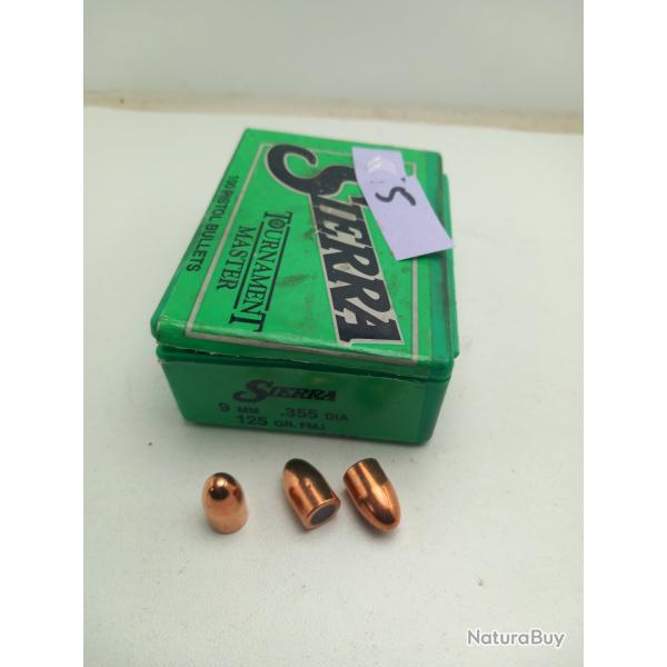 Ogives sierra 9mm 125grs fmj