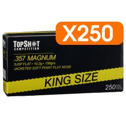 Pack 250 cartouches .357 Magnum SJSP 10,2g/158grs. TOPSHOT Competition - Livraison gratuite NL43