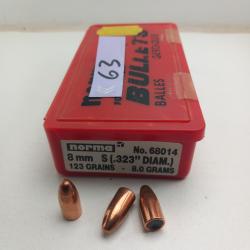 Ogives norma 8mm 123grs fmj rn