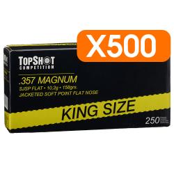Pack 500 cartouches .357 Magnum SJSP 10,2g/158grs. TOPSHOT Competition - Livraison gratuite NL43