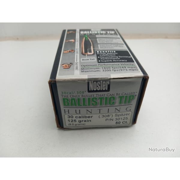 Ogives nosler ballistic tip 30 125grs
