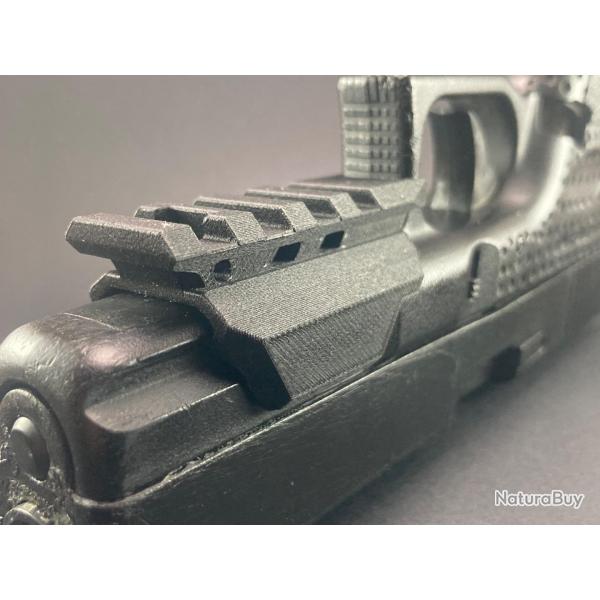 Adaptateur picatinny pour Glock45/19 Gen 4 en PLA-CF (Fibre de carbone)
