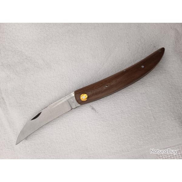 couteau du paysan - canif de poche lame et poign�e courbe - manche palissandre